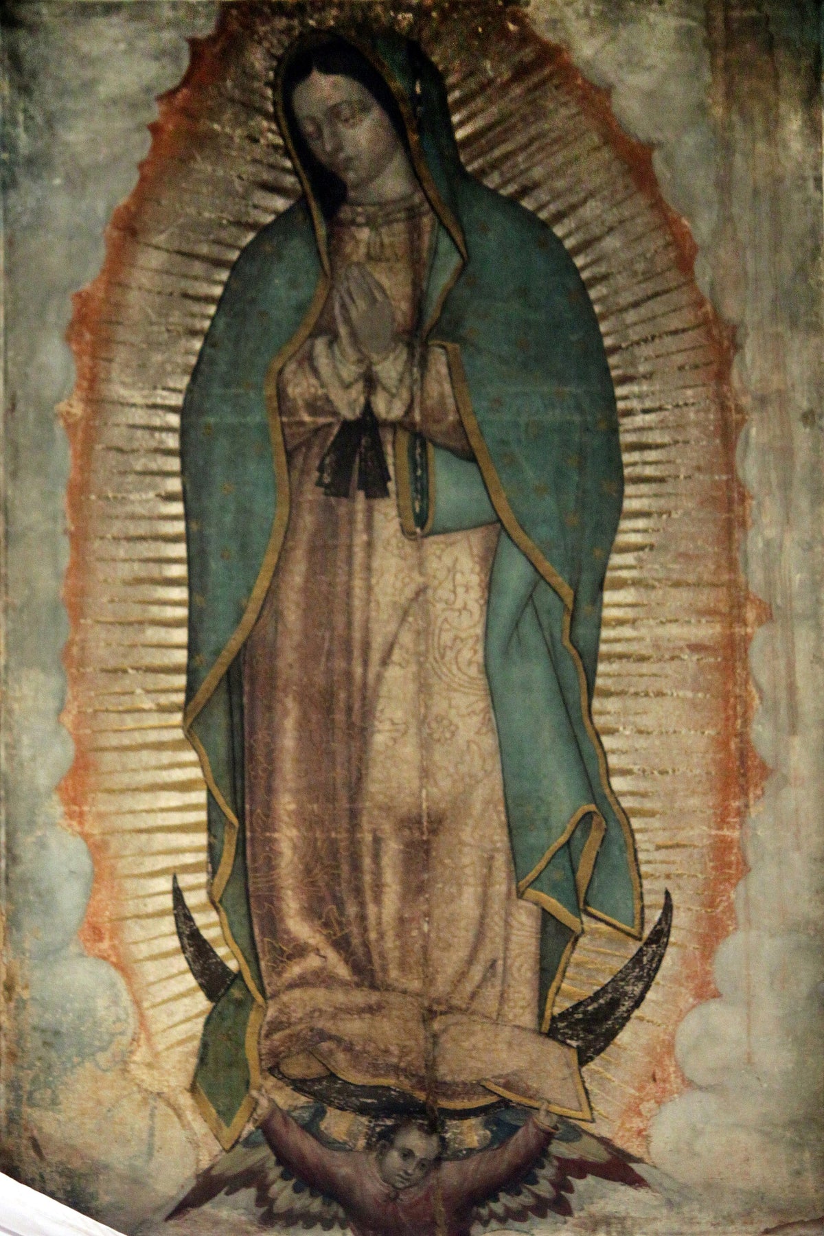 A imagem de Nossa Senhora de Guadalupe, no manto de São Juan Diego