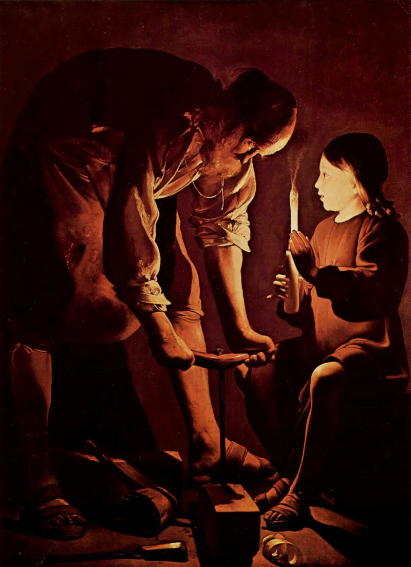 São José carpinteiro, de Georges de La Tour, iluminado por uma vela