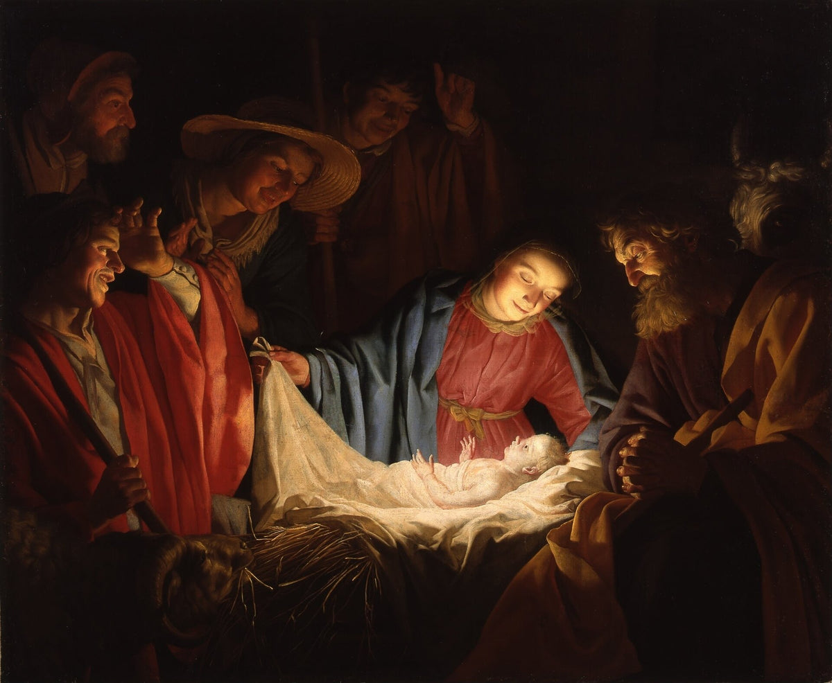 Adoração dos pastores, de Gerard van Honthorst, 1622