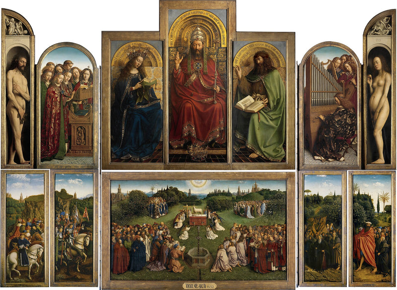 O Retábulo de Gante, de Jan e Hubert van Eyck, aberto